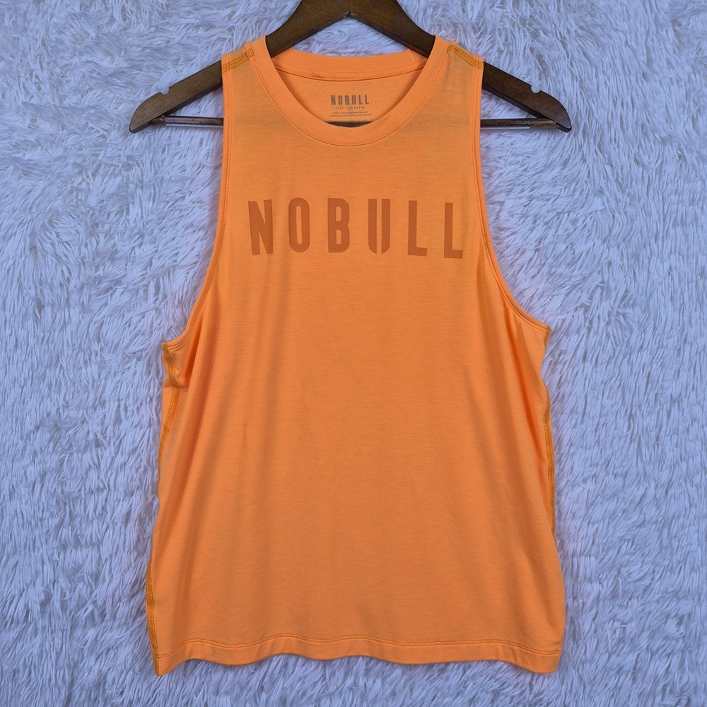 NOBULL Mens Muscle Tank Orange Training CrossFit Sleeveless Shirt Size M